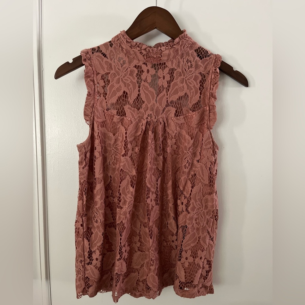 Pink Lace Tank Top